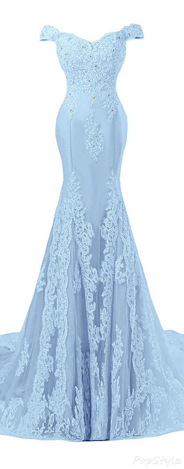 Sunvary Off Shoulder Formal Lace Evening Gown