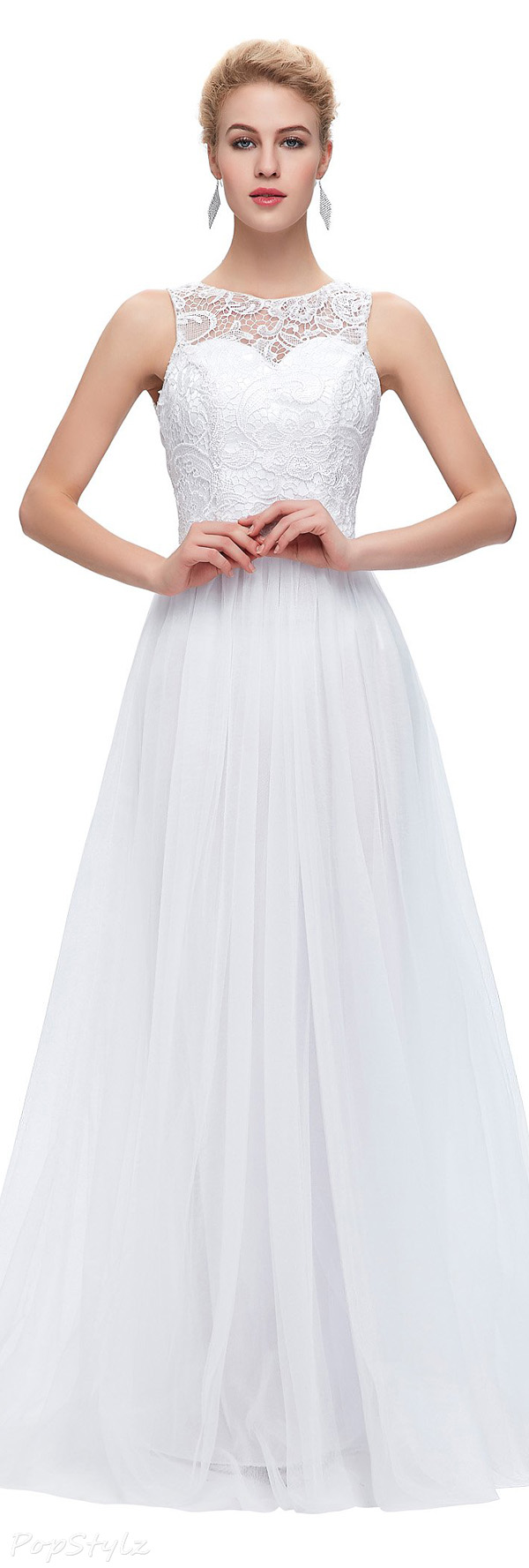 Grace Karin Elegant Satin Tulle & Lace Gown