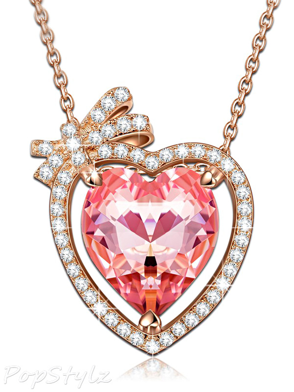 "Fallen in Love" Swarovski Crystals Heart Necklace