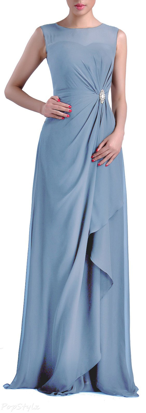 Adorona Long Sleeveless Sheath Formal Dress