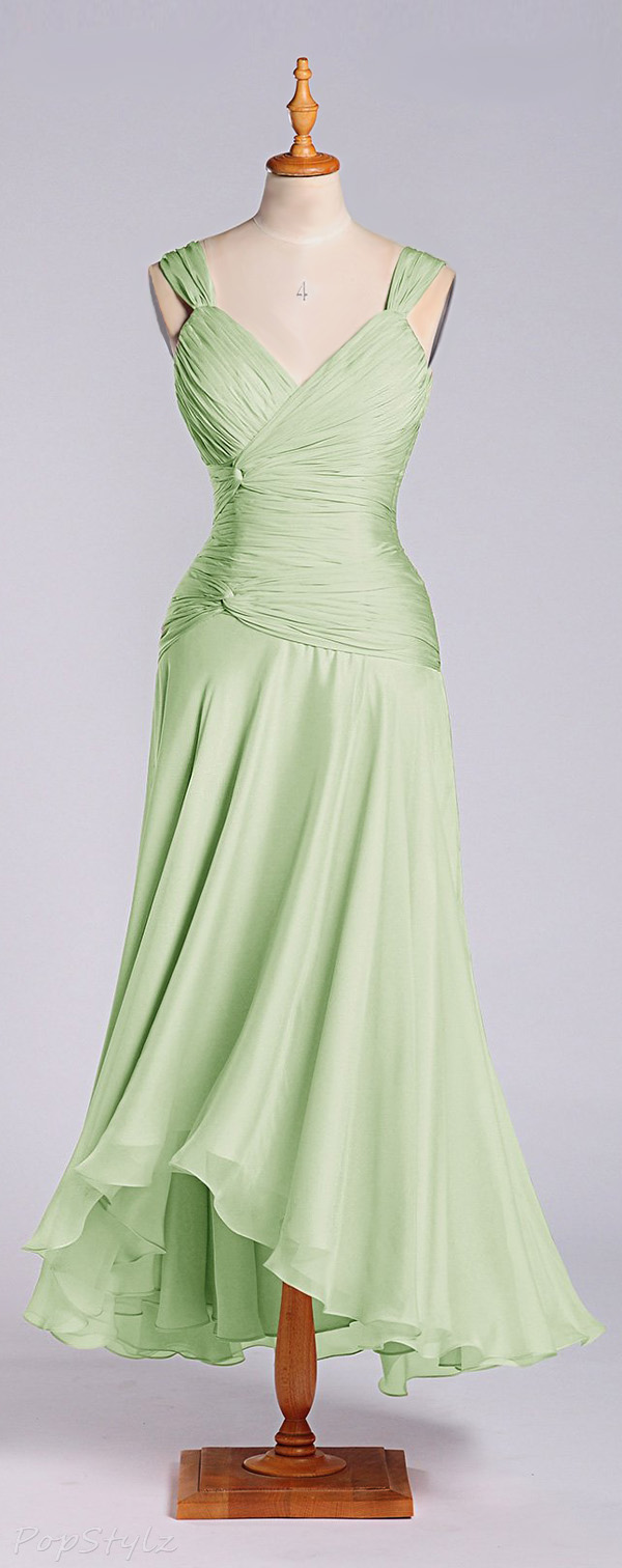 Adorona A-Line Tea Length Formal Dress
