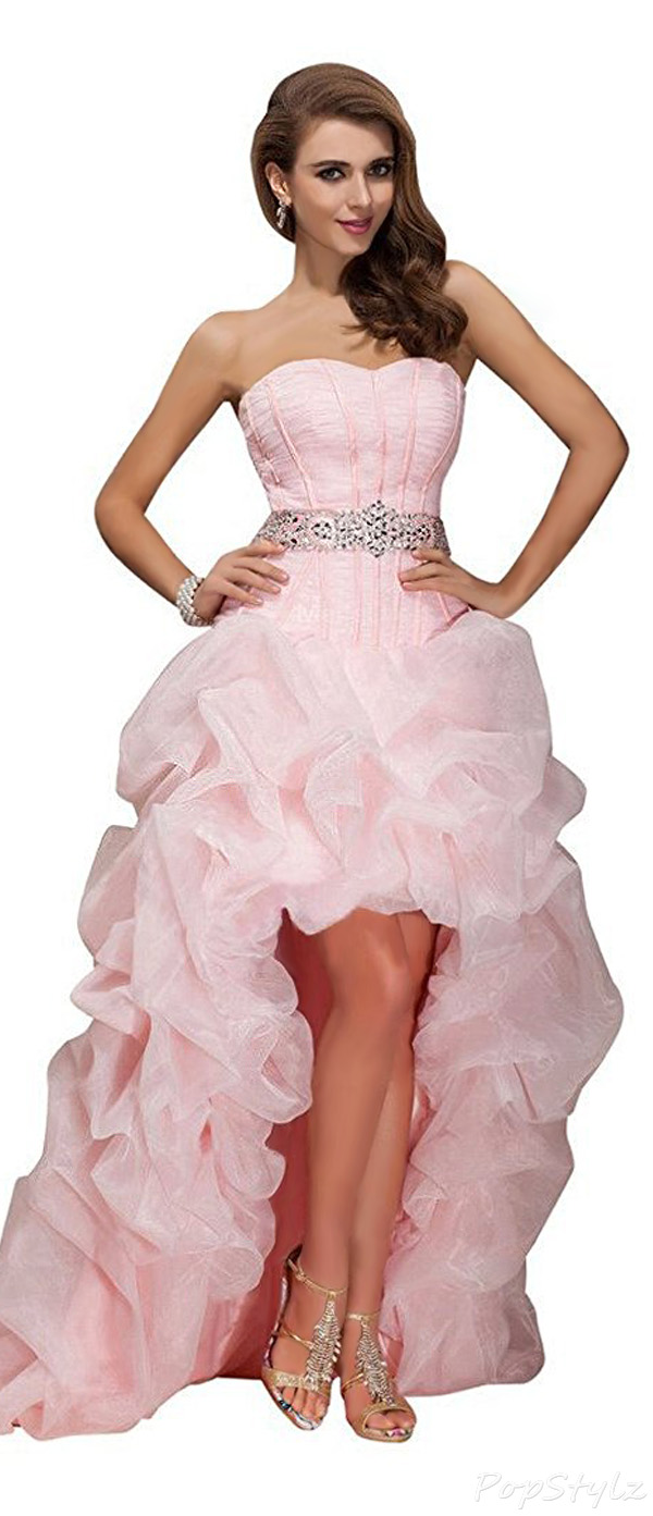 Sunvary High Low Pleated Evening Gown